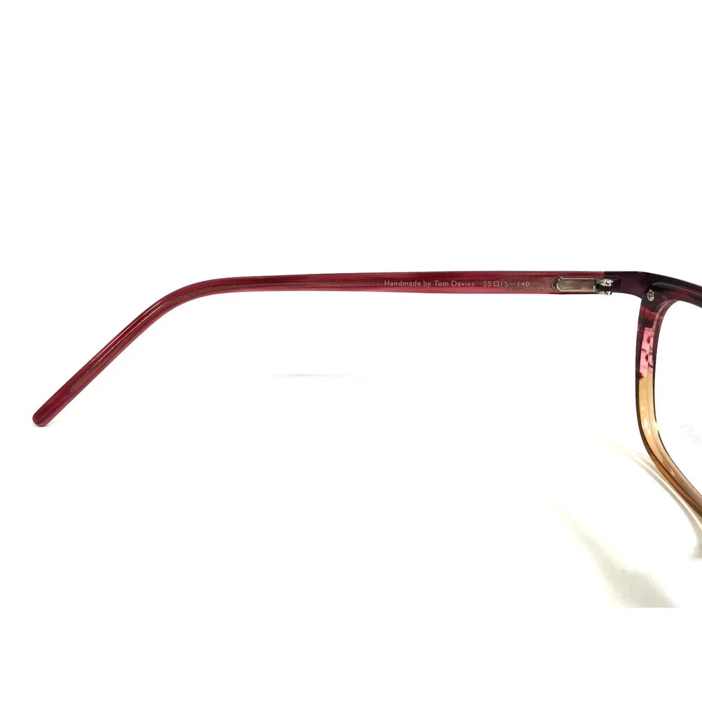 Tom Davies Eyeglasses Frame TD597 Col. 1644 Brown Red Horn Cat Eye 55-15-140